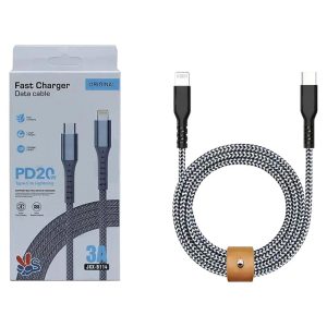 کابل شارژ و دیتا سوپر فست TYpe-C to Lightning توری ضخیم 1.2متری original JKX-B114-با گارانتی صحت سیستم